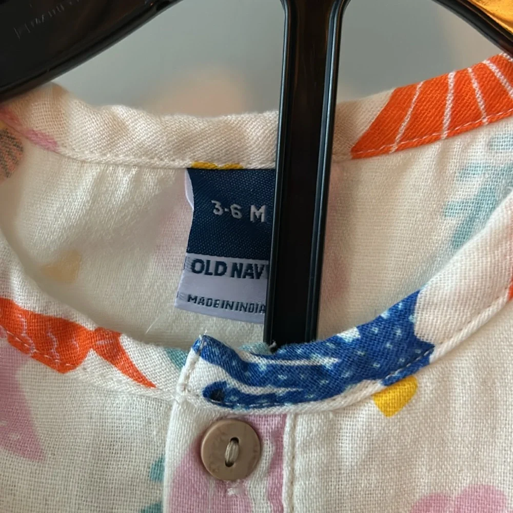 OLD NAVY Baby Girl 2pc outfit Under the sea sz 3-6 mo NWT